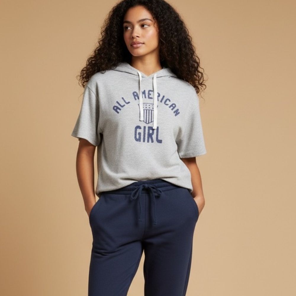 Colsie‎ “All American Girl” Short Sleeve Hoodie S